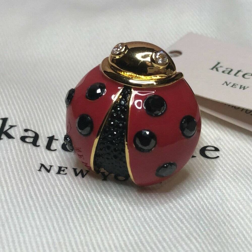 Kate Spade Ladybug Ring Gold Tone Size 5 - Picture 6 of 11